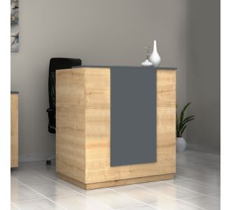 Γραφείο reception Gemini Megapap χρώμα φυσικό οξιάς - ανθρακί 100x70x110εκ. |  Reception γραφείου στο espiti