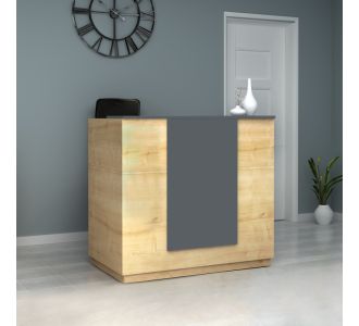 Γραφείο reception Gemini Megapap χρώμα φυσικό οξιάς - ανθρακί 120x70x110εκ. |  Reception γραφείου στο espiti