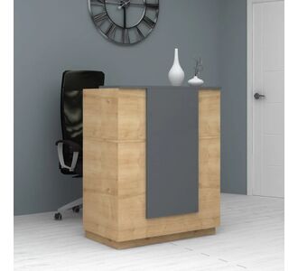 Γραφείο reception Gemini Megapap χρώμα φυσικό οξιάς - ανθρακί 90x50x110εκ. |  Reception γραφείου στο espiti