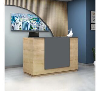 Γραφείο reception Gemini Megapap χρώμα φυσικό οξιάς - ανθρακί 180x70x110εκ. |  Reception γραφείου στο espiti