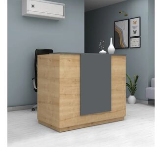 Γραφείο reception Gemini Megapap χρώμα φυσικό οξιάς - ανθρακί 150x70x110εκ. |  Reception γραφείου στο espiti