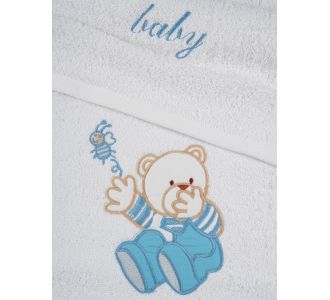 Σετ πετσέτες κεντητές Bear 04 White/Blue Sunshinehome |  Σετ Πετσέτες στο espiti