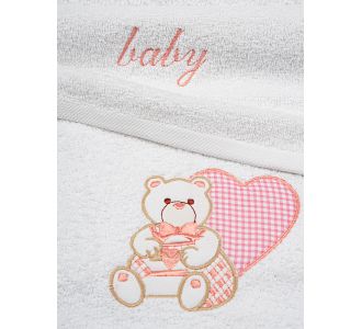 Σετ πετσέτες κεντητές Heart 01 Pink Sunshinehome |  Σετ Πετσέτες στο espiti
