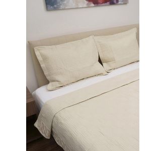 Κουβερλί Percale κεντητό Beige Υπέρδιπλο (220x240) Sunshinehome |  Κουβερλί Υπέρδιπλα στο espiti