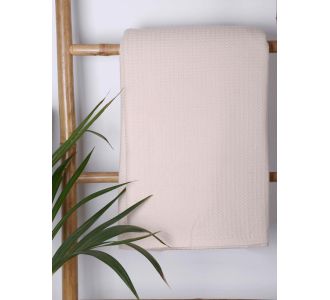 Κουβέρτα πικέ cotton Beige Μονή (165x265) Sunshinehome |  Κουβέρτες Βελουτέ Μονές στο espiti