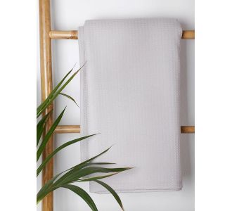 Κουβέρτα πικέ cotton Light Grey Μονή (165x265) Sunshinehome |  Κουβέρτες Βελουτέ Μονές στο espiti