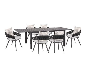 ΣΕΤ ΤΡΑΠΕΖΑΡΙΑΣ ΕΞ.ΧΩΡΟΥ 7ΤΜΧ KRUM HM21132.07 ΣΚΟΥΡΟ ΓΚΡΙ ΑΛΟΥΜΙΝΙΟ & P.Ε.ΣΧΟΙΝΙ |  Σετ τραπεζαρία κήπου στο espiti