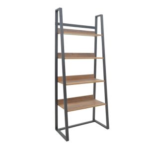Βιβλιοθήκη Ryder pakoworld καρυδί-μαύρο 75x36x185εκ |  Βιβλιοθήκες γραφείου στο espiti