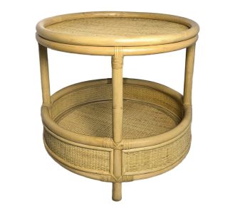 Βοηθητικό τραπέζι Moody pakoworld pe rattan σε φυσική απόχρωση Φ55x51εκ |  Τραπεζάκια βοηθητικά στο espiti
