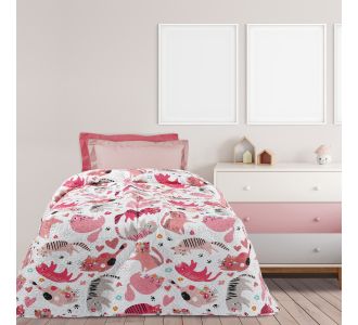 DAS KIDS ΚΟΥΒΕΡΛΙ ΜΟΝΟ 4856 PINK, WHITE |  Κουβερλί Παιδικά στο espiti