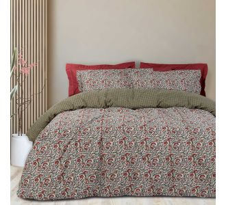 DAS HOME ΣΕΤ ΣΕΝΤΟΝΙΑ ΜΟΝΑ HAPPY 9587 ΚΟΚΚΙΝΟ, ΠΡΑΣΙΝΟ |  Σεντόνια Υπέρδιπλα / King Size στο espiti