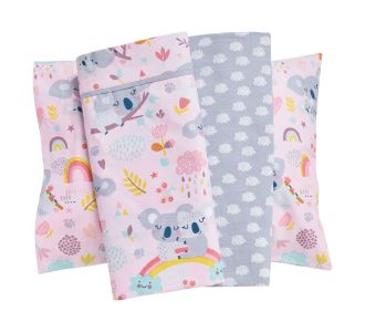 DAS BABY ΣΕΤ ΣΕΝΤΟΝΙΑ FUN 4934 GREY, PINK |  Βρεφικά Σεντόνια στο espiti