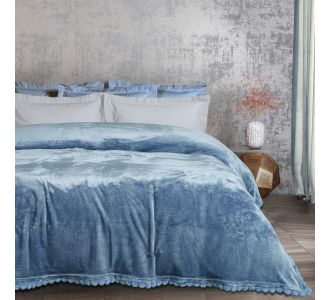 DAS HOME ΚΟΥΒΕΡΤΑ FLEECE 220Χ240 1186 DUSTY BLUE |  Κουβέρτες Βελουτέ Υπέρδιπλες στο espiti