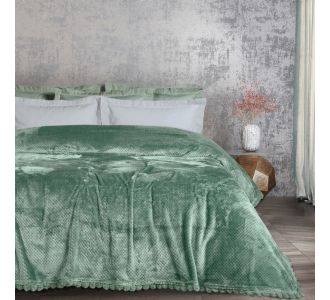 DAS HOME ΚΟΥΒΕΡΤΑ FLEECE 160Χ220 1184 DARK MINT |  Κουβέρτες Βελουτέ Υπέρδιπλες στο espiti
