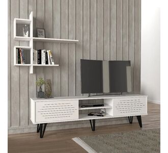 Σύνθεση τηλεόρασης Salerno Megapap χρώμα λευκό 180x35x51εκ. |  Έπιπλα τηλεόρασης στο espiti