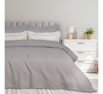DAS HOME ΚΟΥΒΕΡΤΑ ΠΙΚΕ 220X240 0496 GREY |  Κουβέρτες Βαμβακερές Υπέρδιπλες στο espiti