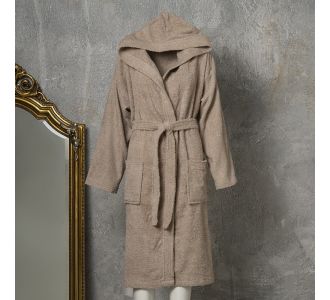 ΜΠΟΥΡΝΟΥΖΙ ΕΝΗΛΙΚΩΝ LIBERTY BEIGE XLARGE XL MELINEN |  Μπουρνούζια στο espiti