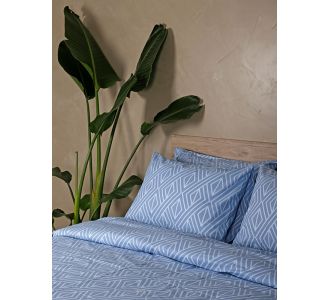 Σετ Σεντόνια Cotton Feelings 2042 Blue Υπέρδιπλο με λάστιχο (170x205+30) Sunshinehome |  Σεντόνια Υπέρδιπλα / King Size στο espiti