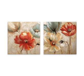 Πίνακες σε καμβά "Flowers" Megapap 2 τμχ. ψηφιακής εκτύπωσης 103x50x3εκ. |  Πίνακες στο espiti
