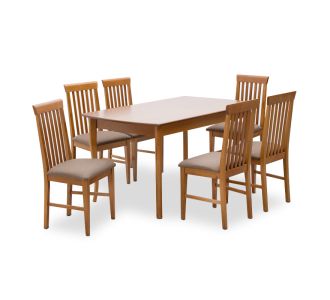 Σετ τραπεζαρίας Belfast Megapap 7 τμχ μασίφ ξύλο - MDF με επεκτεινόμενο τραπέζι 150/200x89x78εκ. |  Σετ τραπεζαρίες στο espiti