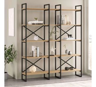 Βιβλιοθήκη Dusan Megapap χρώμα sepet oak 143,5x30x175εκ. |  Βιβλιοθήκες στο espiti