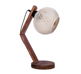 Φωτιστικό επιτραπέζιο Rope Megapap E27 ξύλινο - σχοινί χρώμα μπεζ - καρυδί Ø17x40εκ. |  Επιπλα στο espiti