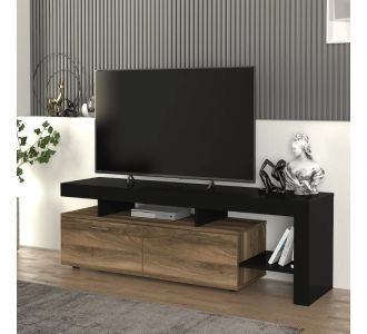Έπιπλο τηλεόρασης Acnes Megapap χρώμα μαύρο - καρυδί 160x40x53εκ. |  Έπιπλα τηλεόρασης στο espiti