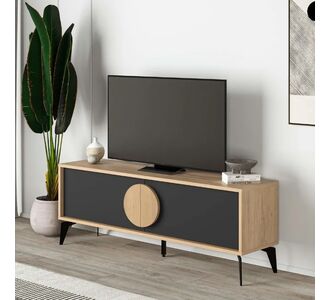 Έπιπλο τηλεόρασης Gora Megapap χρώμα sapphire oak - silky black 140x35,6x51εκ. |  Έπιπλα τηλεόρασης στο espiti
