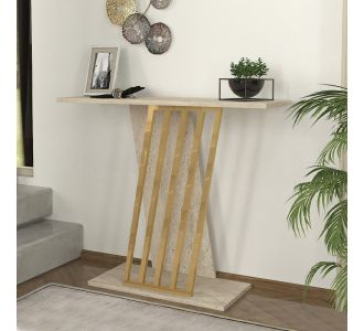 Κονσόλα Gravity Megapap χρώμα travertine - χρυσό 90x29,6x76,8εκ. |  Συρταριέρες -Κονσόλες στο espiti