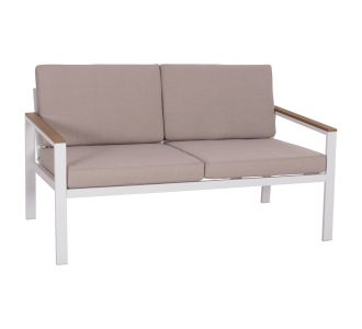 ΚΑΝΑΠΕΣ 2-ΘΕΣΙΟΣ SAFIN HM6279.01 ΑΛΟΥΜΙΝΙΟ ΛΕΥΚΟ-ΜΠΕΖ ΜΑΞΙΛΑΡΙΑ 140x70x77Υεκ |  Καναπέδες - Καρέκλες  στο espiti