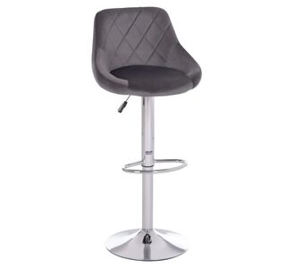 ΣΚΑΜΠΟ ΜΠΑΡ ROSE HM204.41 ΜΕ ΑΜΟΡΤΙΣΕΡ ΧΡΩΜΙΟΥ & ΓΚΡΙ ΒΕΛΟΥΔΟ 48x45x105Υεκ. |  Σκαμπώ μπαρ στο espiti