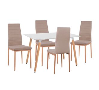 ΣΕΤ ΤΡΑΠΕΖΑΡΙΑΣ 5ΤΜΧ MINIMAL HM11767 ΛΕΥΚΟ MDF-ΜΠΕΖ ΥΦΑΣΜΑ |  Σετ τραπεζαρίες στο espiti