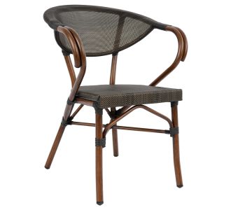 ΠΟΛΥΘΡΟΝΑ ΑΛΟΥΜΙΝΙΟΥ CLAY BAMBOO LOOK ΚΑΦΕ ΜΕ TEXTLINE HM5025 60,5x59x81 cm |  Πολυθρόνες κήπου στο espiti