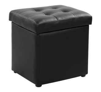 ΣΚΑΜΠΩ ΜΕ ΑΠΟΘΗΚΕΥΤΙΚΟ ΧΩΡΟ PU ΜΑΥΡΟ CUBE HM224.01 36,5x36,5x36Υεκ. |  Σκαμπώ στο espiti