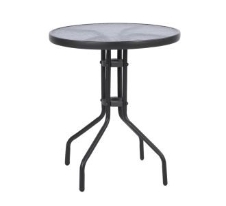 ΤΡΑΠΕΖΙ LIMA Φ60x68Υεκ. ΓΚΡΙ ΜΕΤΑΛΛΙΚΟ ΜΕ ΓΥΑΛΙΝΗ ΕΠΙΦΑΝΕΙΑ HM5079.01 |  Τραπέζια κήπου στο espiti