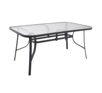 ΤΡΑΠΕΖΙ BRUNO 160Χ90Χ72Υεκ. ΜΕΤΑΛΛΙΚΟ ΓΚΡΙ ΜΕ ΓΥΑΛΙΝΗ ΕΠΙΦΑΝΕΙΑ HM5074.01 |  Τραπέζια κήπου στο espiti