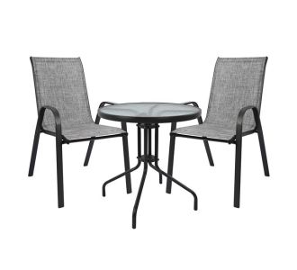 ΣΕΤ ΤΡΑΠΕΖΑΡΙΑΣ ΜΕΤΑΛΛΙΚΟ 3ΤΜΧ ΜΕ 2 ΚΑΡΕΚΛΕΣ & ΤΡΑΠΕΖΙ Φ60 ΓΚΡΙ HM5181.01 |  Σετ τραπεζαρία κήπου στο espiti