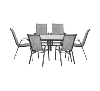 ΣΕΤ ΤΡΑΠΕΖΑΡΙΑΣ 7ΤΜΧ 140X80 BRUNO & 6TMX LEON ΠΟΛΥΘΡΟΝΑ ΓΚΡΙ |  Σετ τραπεζαρία κήπου στο espiti