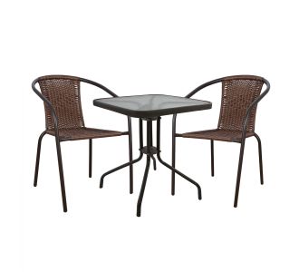 ΣΕΤ ΤΡΑΠΕΖΑΡΙΑ 3ΤΜΧ ΚΑΡΕΚΛΕΣ ΚΑΙ ΤΡΑΠΕΖΙ 60Χ60 HM5179.02 |  Σετ τραπεζαρία κήπου στο espiti