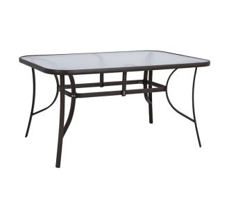 ΤΡΑΠΕΖΙ BRUNO 150X90Χ72Υεκ. ΚΑΦΕ ΜΕΤΑΛΛΙΚΟ ΜΕ ΓΥΑΛΙΝΗ ΕΠΙΦΑΝΕΙΑ HM5145.02 |  Τραπέζια κήπου στο espiti