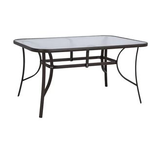 ΤΡΑΠΕΖΙ BRUNO 150X90Χ72Υεκ. ΚΑΦΕ ΜΕΤΑΛΛΙΚΟ ΜΕ ΓΥΑΛΙΝΗ ΕΠΙΦΑΝΕΙΑ HM5145.02 |  Τραπέζια κήπου στο espiti