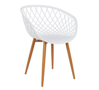 ΠΟΛΥΘΡΟΝΑ ΠΟΛΥΠΡΟΠΥΛΕΝΙΟΥ ΛΕΥΚΗ ΜΕ ΜΕΤΑΛΛΙΚΑ ΠΟΔΙΑ ΑΠΟΜΙΜΗΣΗ ΞΥΛΟΥ ARIADNE HM8001.01 62,5x56x80 εκ. |  Πολυθρόνες σαλονιού στο espiti