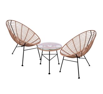 ΣΕΤ ΕΞΩΤΕΡΙΚΟΥ ΧΩΡΟΥ 3ΤΜΧ ALLEGRA HM10335 ΜΠΕΖ WICKER-ΜΕΤΑΛΛΟ |  Σαλόνια κήπου στο espiti