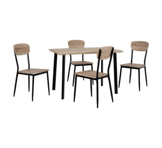 ΣΕΤ ΤΡΑΠΕΖΑΡΙΑΣ 5ΤΜΧ HM10342 ME SONAMA ΕΠΙΦΑΝΕΙΑ ΚΑΙ ΜΑΥΡΑ ΠΟΔΙΑ 110x70x75,5Y cm |  Σετ τραπεζαρίες στο espiti