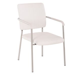 ΚΑΡΕΚΛΑ QUESTA ΜΕ ΜΠΡΑΤΣΑ HM1070.02 ΛΕΥΚΗ 56,5x59x85 cm |  Καρέκλες γραφείου επισκέπτη στο espiti