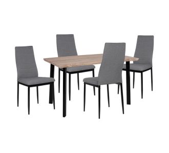 ΣΕΤ ΤΡΑΠΕΖΑΡΙΑΣ 5ΤΜΧ SONAMA ΕΠΙΦΑΝΕΙΑ & 4 ΓΚΡΙ ΚΑΡΕΚΛΕΣ HM10355 110x70x75,5 cm |  Σετ τραπεζαρίες στο espiti