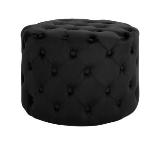 ΣΚΑΜΠΟ KASSIE ΜΑΥΡΟ ΒΕΛΟΥΔΟ ΤΥΠΟΥ CHESTERFIELD HM8406.04 Φ60x43Υ εκ. |  Σκαμπώ στο espiti