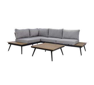 ΚΑΝΑΠΕΣ ΓΩΝΙΑ ΑΛΟΥΜΙΝΙΟΥ SABINE ΜΕ ΤΡΑΠΕΖΙ ΕΞ. ΧΩΡΟΥ ΓΚΡΙ HM5126.12 |  Σαλόνια κήπου στο espiti