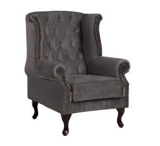 ΠΟΛΥΘΡΟΝΑ-ΜΠΕΡΖΕΡΑ ΓΚΡΙ ΒΕΛΟΥΔΟ T.CHESTERFIELD POLINA 83x75x107Yεκ.HM0053.10 |  Πολυθρόνες σαλονιού στο espiti