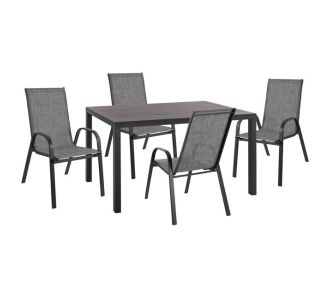 ΣΕΤ 5ΤΜΧ HM10531 ΤΡΑΠΕΖΙ ΑΛΟΥΜΙΝΙΟΥ 140Χ80Χ75,5Y & 4 ΠΟΛΥΘΡΟΝΕΣ LEON ΜΕΤΑΛΛΙΚΕΣ ΓΚΡΙ |  Σετ τραπεζαρία κήπου στο espiti